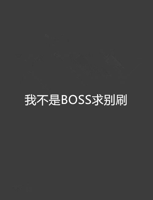 我不是BOSS求別刷