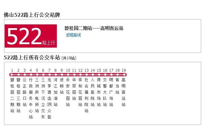 佛山公交522路