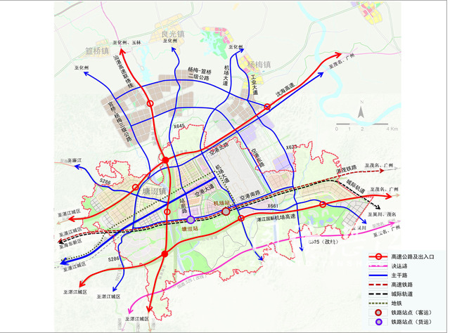 空港經濟區（曲田位於茂湛鐵路與X661交界處）