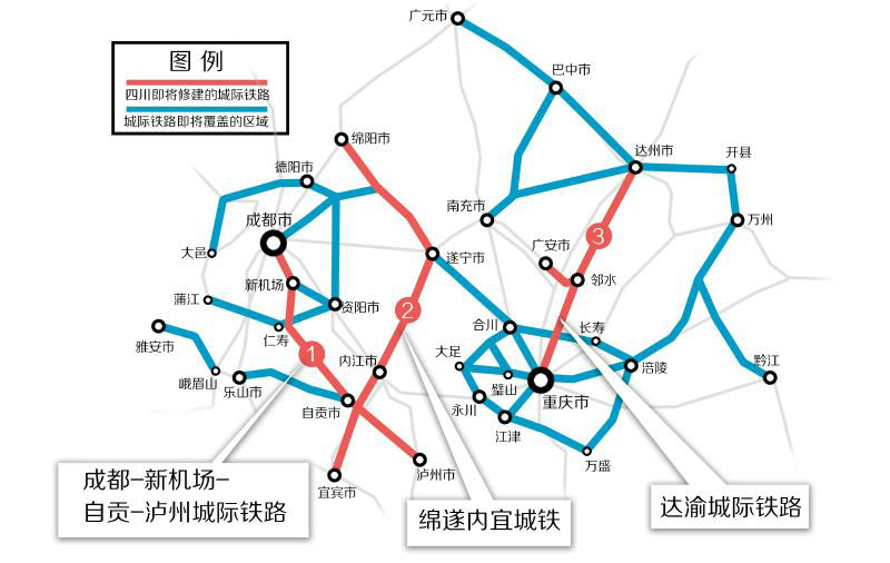 國家發展改革委關於成渝地區城際鐵路建設規劃（2015～2020年）的批覆