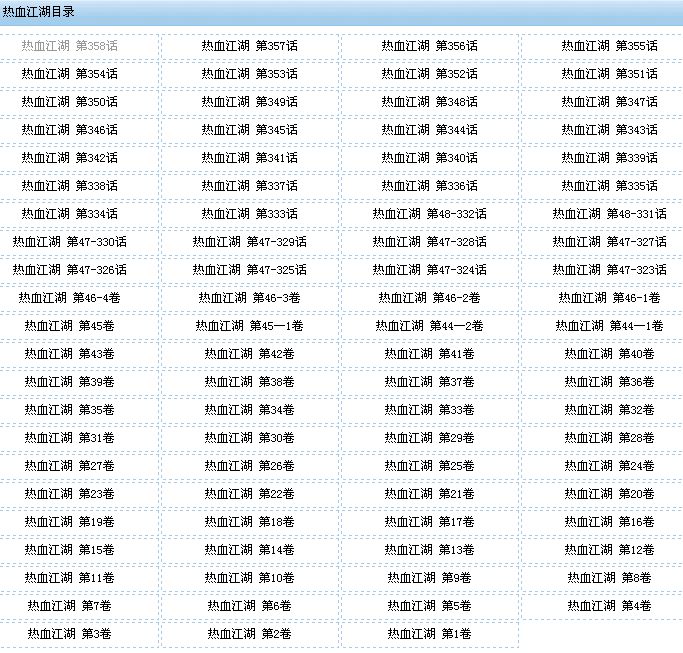 《熱血江湖》漫畫目錄