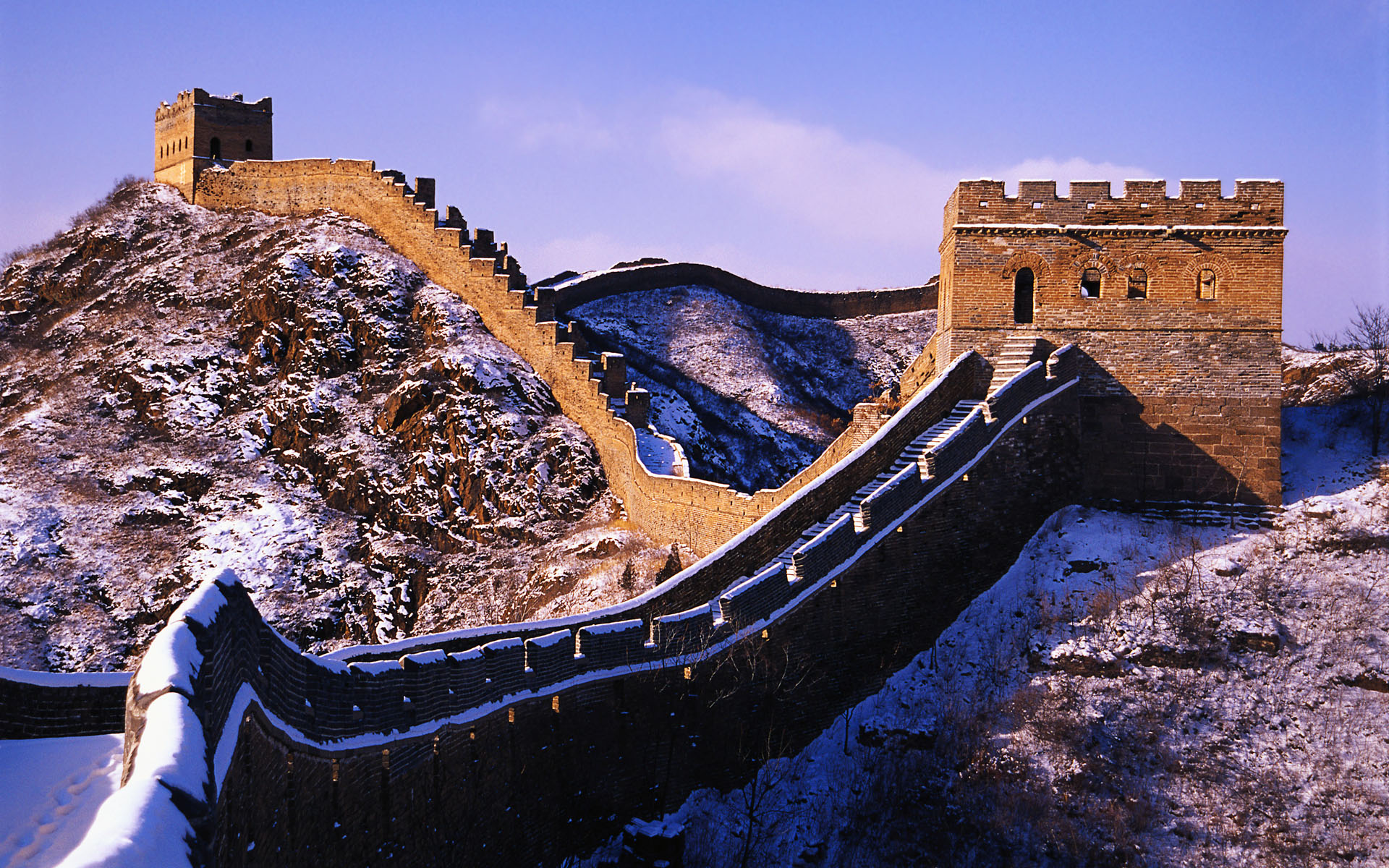 雪青色 長城雪景