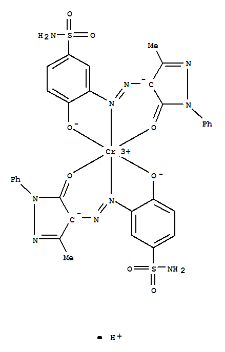 雙[3-[[4,5-二氫化-3-甲基-5-（氧代-O）-1-苯基-1H-吡唑-4-基]偶氮-N\x27]-4-（羥基-O）苯磺醯胺(2-)]-鉻酸氫鹽(1-