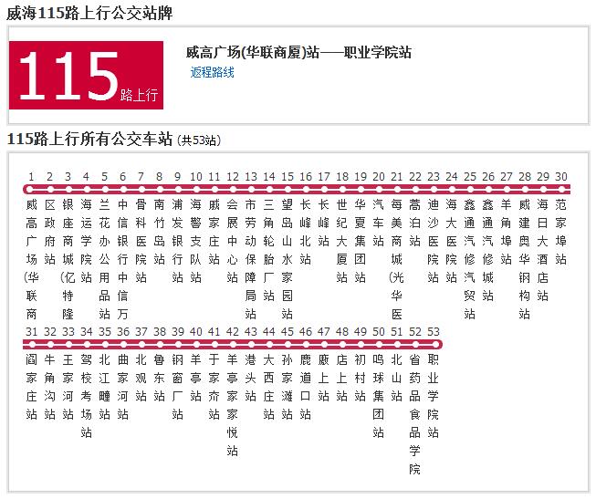 威海公交115路