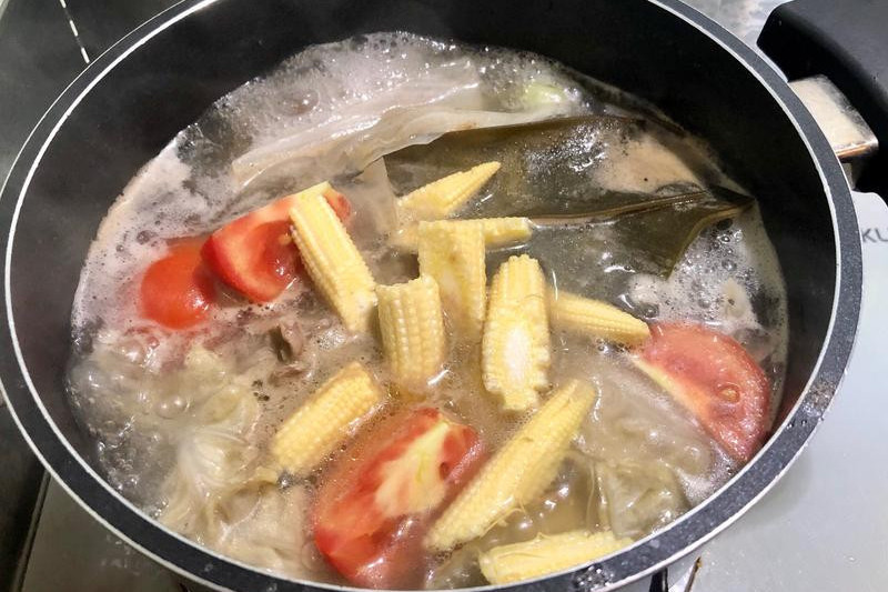 玉米筍冬粉豆腐湯