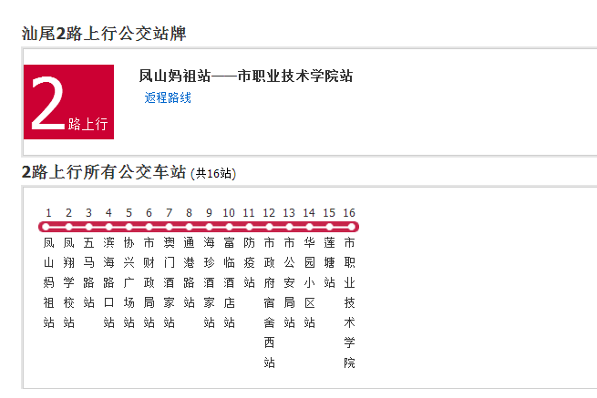 汕尾公交2路