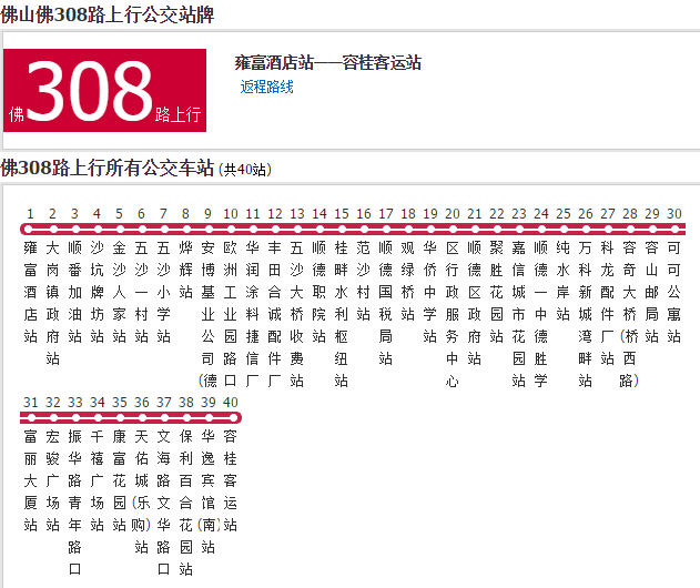 佛山公交佛308路