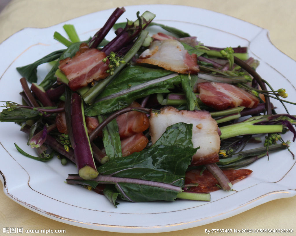 洪山菜苔炒臘肉