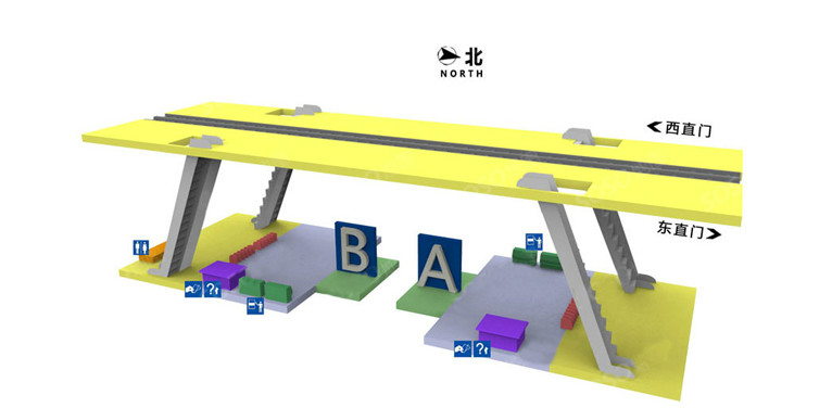 五道口站站內立體圖