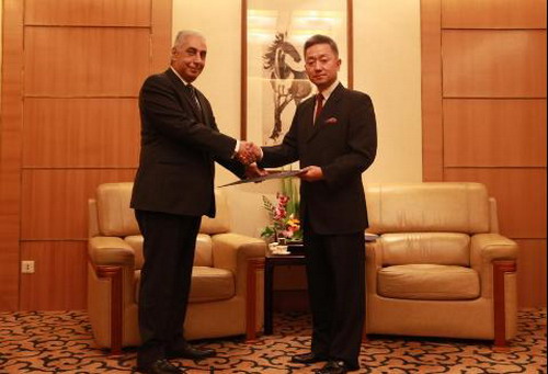 埃及新任駐華大使遞交國書副本