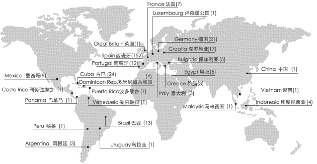 歐慧酒店全球分布圖