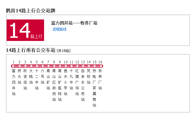 鶴崗公交14路