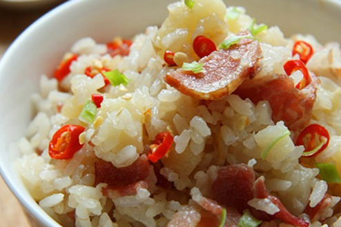 培根土豆菜心飯