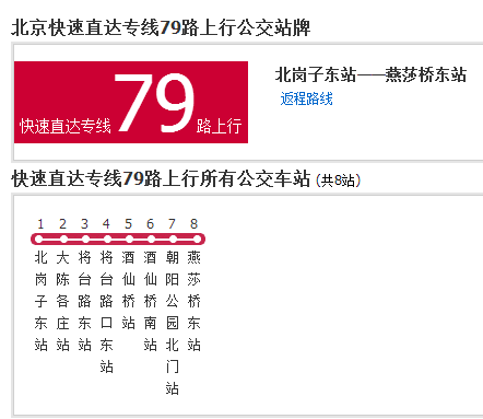 北京公交快速直達專線79路