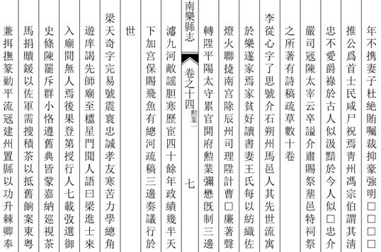 康熙五十年(1711)王培宗、丘性善修《南樂縣誌》卷十四