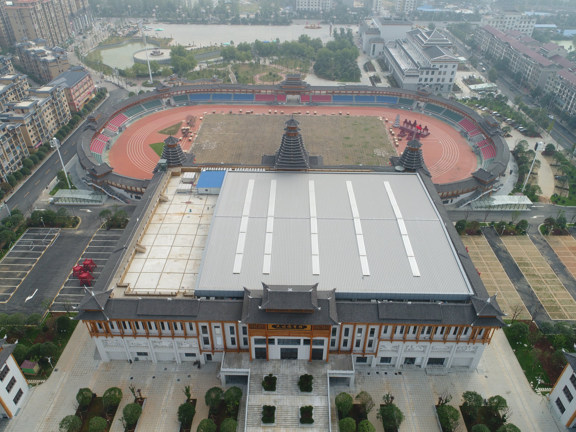 由黎平金陵民族古建提供航拍圖