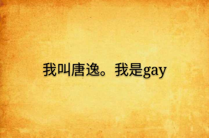 我叫唐逸。我是gay