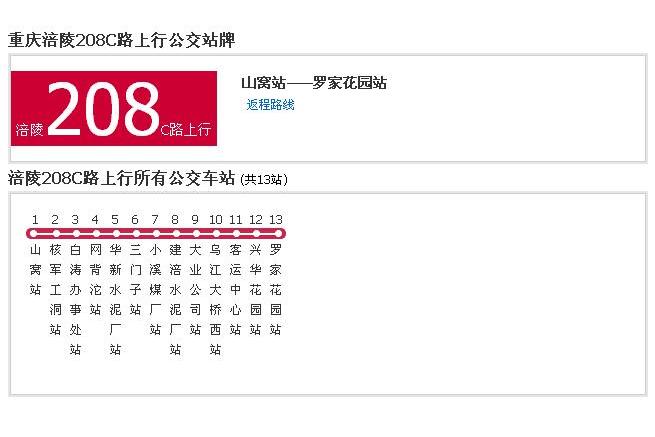 涪陵公交208C路