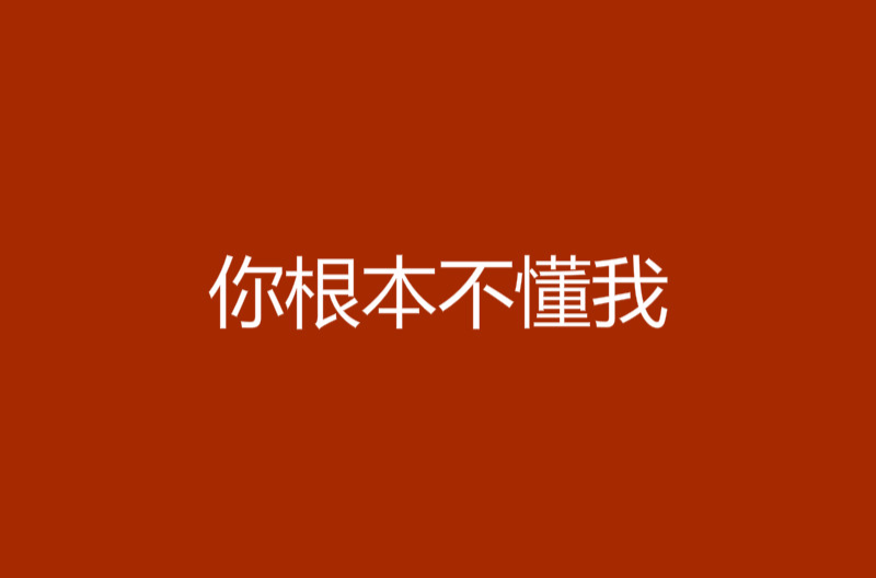 你根本不懂我