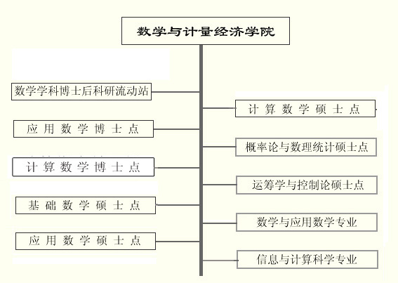 湖南大學數學與計量經濟學院學科布局