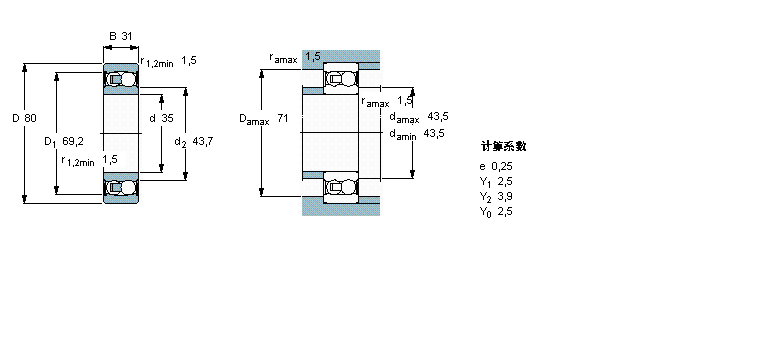 SKF 2307E-2RS1TN9軸承