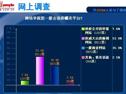 舉報形式網上調查