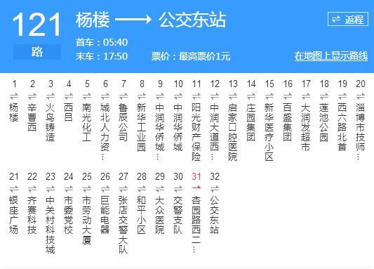 淄博公交121路西