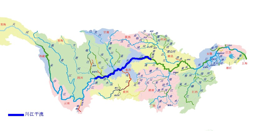 長江幹流川江段位置示意圖