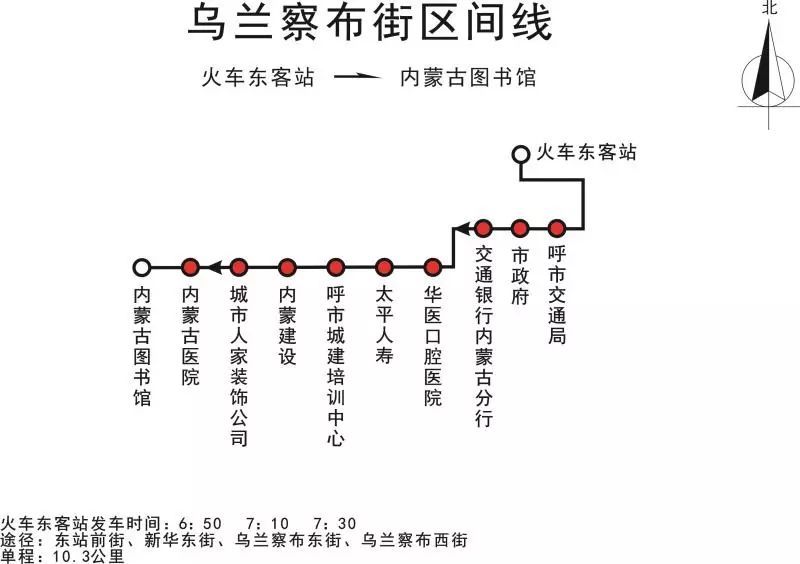 呼和浩特公交烏蘭察布街區間線