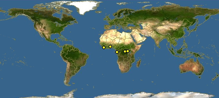非洲金貓分布圖