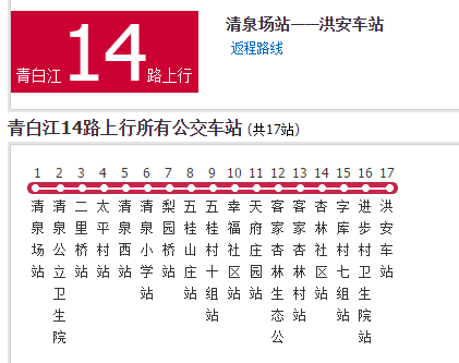 青白江公交14路