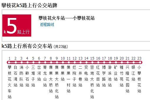 攀枝花公交k5路