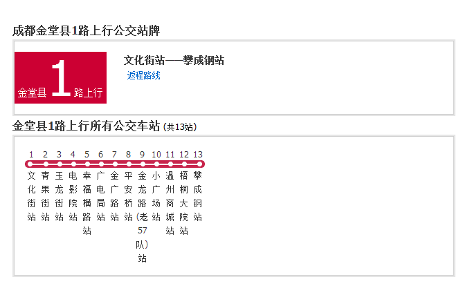 金堂縣公交1路