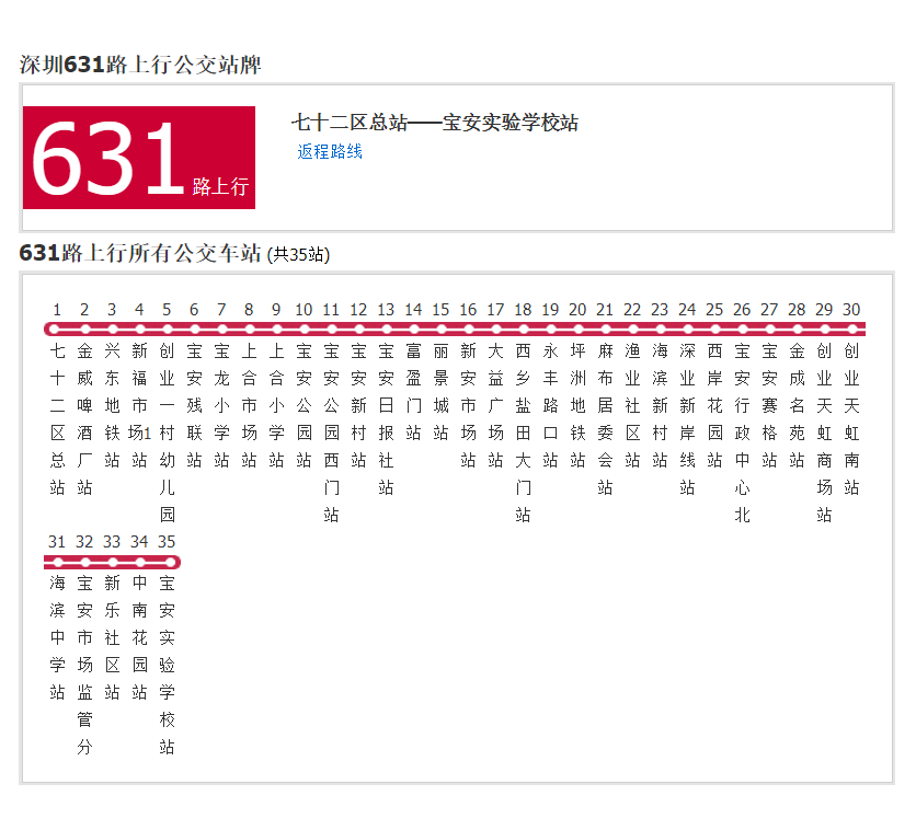 深圳公交631路