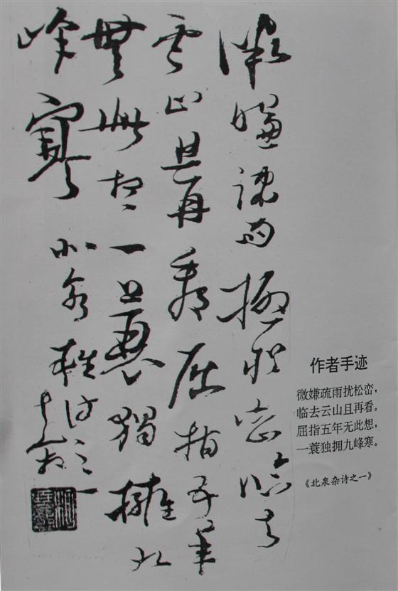 柯堯放書法《北泉雜詩之一》