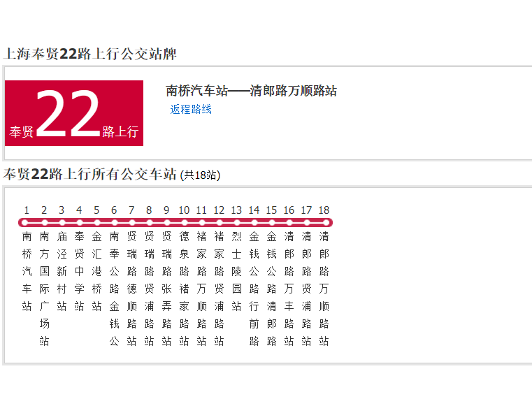 上海公交南橋22路