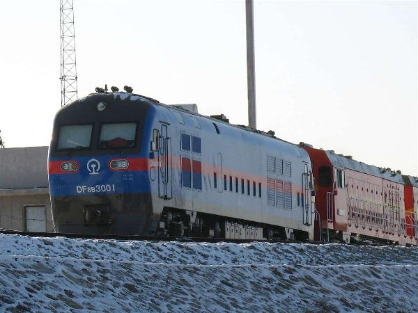 東風8B型3001號機車運行在集通鐵路