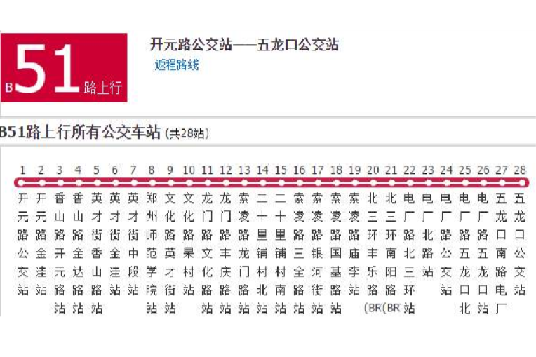 鄭州公交B51路