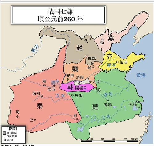 公元前260年的齊國疆域圖