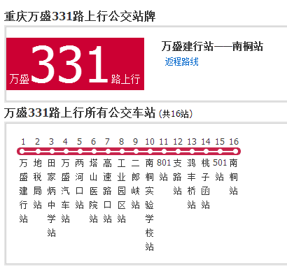 萬盛公交331路