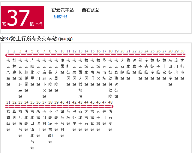 北京公交密37路