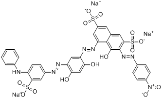 5-[[2,4-二羥基-5-[（4-苯氨基-3-磺苯基）偶氮]苯基]偶氮]-4-羥基-3-[（4-硝基苯基）偶氮]-2,7-萘二磺酸三鈉鹽