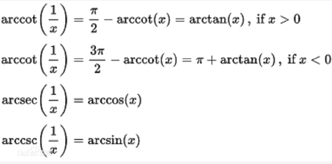 反餘切函式