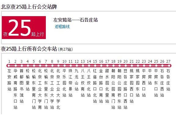 北京公交夜25路