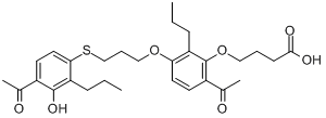 4-[6-乙醯基-3-[3-[（4-乙醯基-3-羥基-2-丙基苯基）硫]丙氧基]-2-丙基苯氧基]丁酸