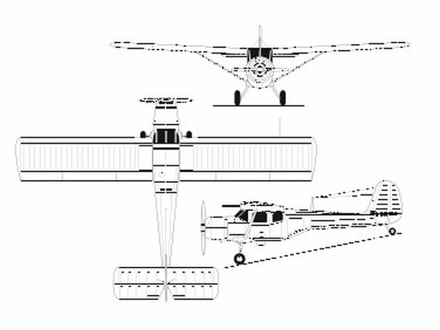 “延安1號”飛機三視圖