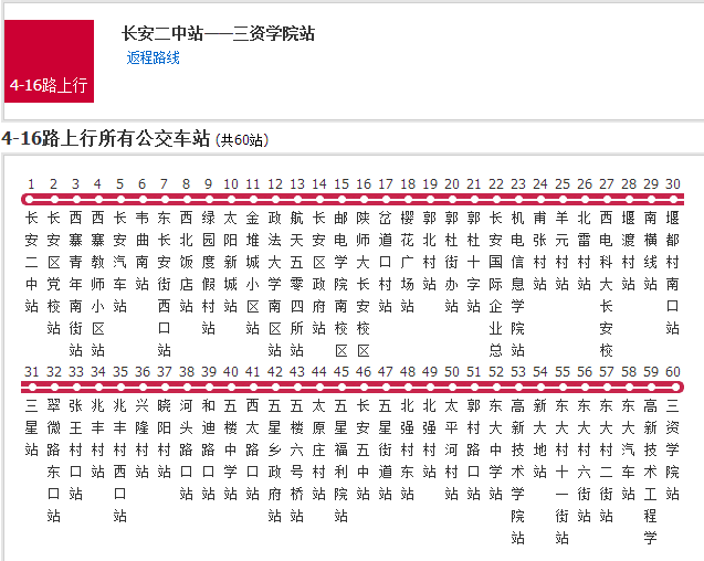 西安公交4-16路