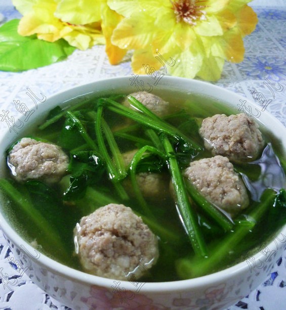 菠菜肉丸子湯