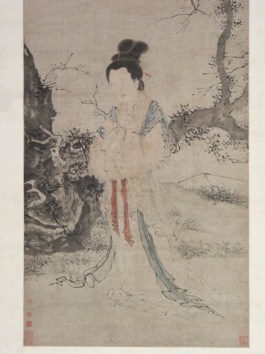 杏花仕女圖