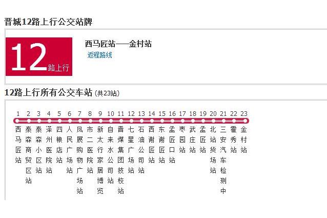 晉城公交12路